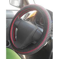Breathable Car Steering Wheel Cover Black+Red 38cm Anti-slip Universal