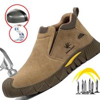 Imwete Men's Safety Boots Welder Anti-Smash Work Shoes Indestructible Safety Footwear Male Steel Toe Security Sneakers 38
