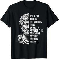 Stoic Philosopher Marcus Aurelius Shirt Motivational Quote T-Shirt S juoda