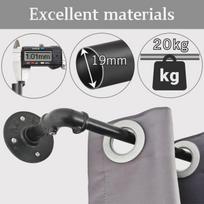 Metalinis lubinis karnizas reguliuojamas industrinio stiliaus juodas 180-230 cm — užuolaidų strypas, lubiniai laikikliai, loft karnizas, juodas karnizas, svetainės karnizas, metalinis laikiklis, modernus karnizas