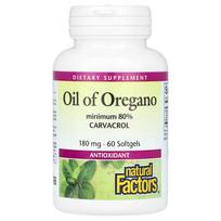 iHerb Natural Factors Oregano Oil 180mg Softgels 60 Count 60 pcs - 1 ea