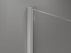 Mexen Kioto-X dušo siena Walk-in 100 x 200 cm, grafitas 10 mm, šlifuotas nikelis - 800-100-101-97-40-X