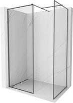 Mexen Kioto-F Dušo sienelė Walk-in su rėmu 155 x 110 cm, skaidri 8 mm, šepetinta pilka - 800-155-202-04-66-110