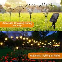 Saulės energija maitinami sodo šviestuvai „Firefly“ LED, 6 vnt. rinkinys — sodo takų apšvietimas, lauko led dekoracijos, šviestuvai su pulteliu, vandeniui atsparūs žibintai, saulės terasos apšvietimas, kalėdinės sodo dekoracijos