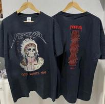 Yeezus Kanye West Koncertinis T-shirt 2013 Medvilninis Juodas Unisex M