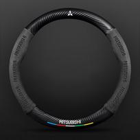 cymvyj1 Carbon fiber Suede Car Steering Wheel Cover For Mitsubishi Pajero Sport Outlander ASX Lancer Eclipse RALLIART Auto Accessories