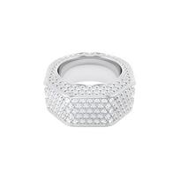 Swarovski Fashion trend octagon ring women's silver White 55 sidabras