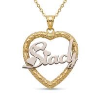 THE BLING KING Custom Any Logo/Picuture With Heart Pendant Personalized Font Letters Chain Necklace For Men Women Hiphop Jewelry 3mm 18inch cuban&Gold silver
