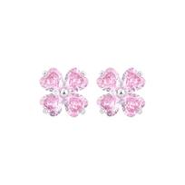 Barbie earrings Shining four-leaf clover temperament, niche design and high-end sense, sparkling for daily use, versatile for commuting BBE716712 rožinė