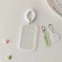 Soft Silicone Card Holder With Elastic Rope Pendant Photocard Holder Idol Photo Display Storage Protect Cover Keychain Bag Charm balta