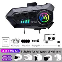 Motorcycle Intercom Helmet Bluetooth Headset Bt5.3 Waterproof Noise Reduction 1000Mah 32H Continuous Use Ultra-Long Battery Life