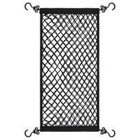 Mesh Storage Organizer Elastic Camping Cart Storage Bag Foldable Mesh Hanging Pocket Dual Layer for Garden Cart Folding Wagon
