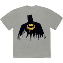 Men's DC Comics Batman Silhouette Drip T-shirt Large Grey S
