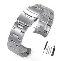 Išlenktas galas Metalinės laikrodžio apyrankės Solidus nerūdijančio plieno laikrodžio dirželis Seiko 5 SKX009/007 Jubilee 20mm 22mm Laikrodžio dirželiai 22mm gray