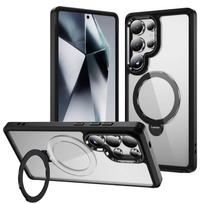 Clear for Samsung Galaxy S25 S24 S23 Ultra Plus Case With 360° Spin Magnetic Stand,Compatible With Magnetic Built-in Ring Holder For Galaxy S23 Ultra juoda