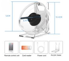 Mini 3D Holographic Projector Fan Desktop LED Advertising Machine Hologram Picture Video Display Remote Control with Stand Min Fan