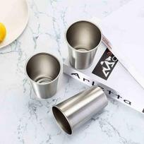 T02C!Premium Stainless Steel Cups 16 Oz Pint Cup Tumbler (8 Pack) - Stackable Durable Cup sidabras