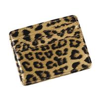 Classics Pu Leather Leopard Print Card Holder Multi-functional Ultra-thin Bank Card Case Wallet Slim Coin Purse Student geltona