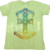 Guns N Roses 'Use Your Illusion Tour Gradient' Green Dye Wash T shirt - NEW L