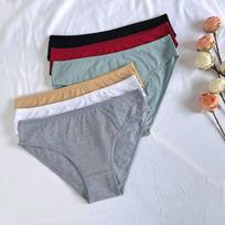 5PCS/Set Women Cotton Panties Sexy Underwear Female Underpants Woman Briefs Panty V Waist Intimates Waffle Lingerie 5PC M įvairiaspalvis
