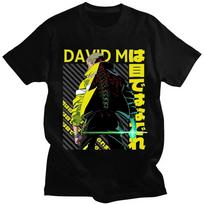 Japonijos anime David Cyberpunk Edgerunners marškinėliai Harajuku Cartoon Kawaii Graphic Printed Marškinėliai Moteriški unisex trumpomis rankovėmis marškinėliai L