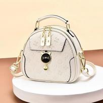Korean Wide Strap Bag for Women Round Metal Crossbody Bag Simple Beautiful Girls Small Fashion Clash