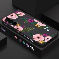 Bijūnų gėlių rašto minkštas TPU dėklas Samsung Galaxy S25 S22 S23 S24 Ultra S24 FE A56 A55 A53 A54 A35 A15 A16 A36 5G telefonui Galaxy S22 5G