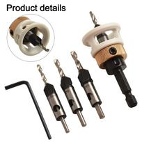 Hex Shank Countersink Drill Bit Set with Depth Stop for Accurate Holes