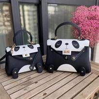 2023 nauja panda rankinė karvės odos moteriška rankinė nešiojama per petį pirmo sluoksnio karvės oda KL rankinė miela mini rankinė 20cm