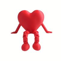 Romantic Red Heart Ornament 3D Printed Love Figurine Valentine's Day Gift for Couples Anniversary Birthday Home Decor Statue