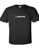 Qantas oro linijos Raudonas Baltas Logotipas Australijos Aviacija Juodi Medvilniniai Marškinėliai 4XL black