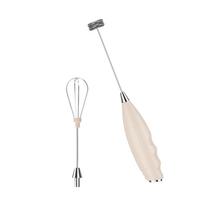 Handheld Milk Frother with Stainless Steels Whisks Milk Frother Wand Electric Whisks Drink Mixer for Coffee,Cappuccinos chaki