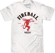 Fireball Whisky Dragon Logo Mens T Shirt White XXXL