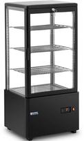 Royal Catering Šaldytuvo vitrina, stiklinė, 4 lygių, 78 l - juoda