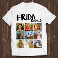 Frida Kahlo Artworks Paints Collage Funny Gamer Meme Music Gift Tee T Shirt C1593 2XL