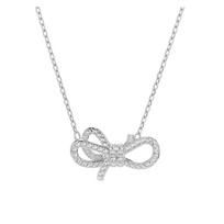 Swarovski Lifelong Bow bow shape design necklace for men and women, couple style, silver 5743577 sidabras