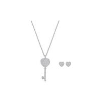 Swarovski Engaged Necklace and Earrings Set Women's White Gold Small 5345158 auksas