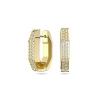 Swarovski Dextera Octagon Large Hoop Earrings Small Gold Tone 5626084 auksas