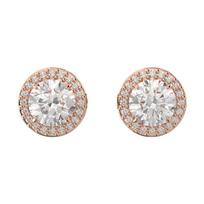 Swarovski Constella Stud Earrings Round Cut Women Rose Gold 5636275 auksas