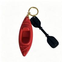 Novelty PLA Kayak Keychain Oars Shaped Multiple Colors Canoe Pendant Mini Size Creative Design Boat Pendant Sports Enthusiasts raudona