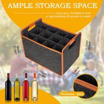 Wine Travel Bag 12-Bottle Felt Wine Carrier Storage Box with Divider Liquor Bottle Tote with Comfort Handle Portable Wine Tote