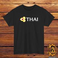 Thai Airways Retro Logo T-Shirt Black/Grey/White/Navy/Red/Light Blue XXXL