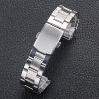 Apyrankė 18mm 20mm 22mm Nerūdijančio Plieno Laikrodžio Apyrankė Dvigubo Paspaudimo Sulankstoma Sagtis Dirželis Vyrams Sidabrinė Auksinė Metalo Laikrodžio Juosta 22mm gray