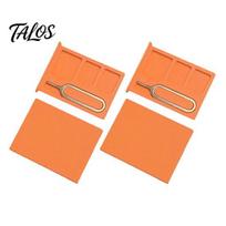 Portable SIM Card Box 2Pcs 3D Printed One-Piece Storage Box, Multi-slot Case, Smooth Edge Holder Compact Memory with Pin, Small Accessory Case oranžinė