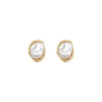 Alloy Baroque Imitation Pearl Dangle Earrings Translucent Heart Acrylic Bow Earrings Pure White Gold Color Metal perlas