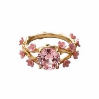 Sweet Elegant Flower Crystal Ring Light Luxury Hollow Out Rhinestone Ring Delicate Alloy Finger Jewelry Ladies Jewelry Size 6 auksas