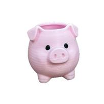 Plastic Pig Pen Holder 3D Printed Makeup Brush Holder Unique Desktop Organizer  Balcony Decor rožinė