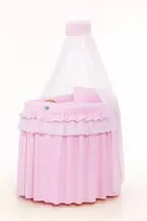 Pintas kūdikio lopšys su uždanga naujagimiui rožinis Little Princess