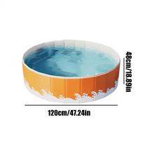 Sulankstomas pripučiamas baseinas Neišpūstas antžeminis baseinas Plaukimo įrankis su erdvę taupančiu nailono dizainu lauko reikmėms 90x48cm oranžinė