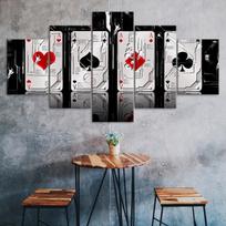 Pokerio kortos Eilai Keturios vienodos 5 dalių Penkių panelių drobės spaudinys Modernus sienos meno plakatas Namų dekoras Dovana jam Jai 20x35 20x45 20x55cm white